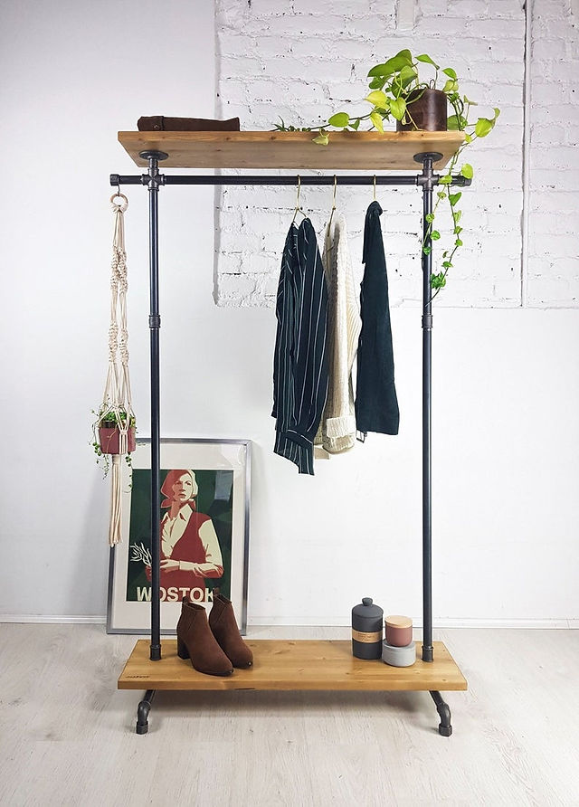 dark metal clothing rack