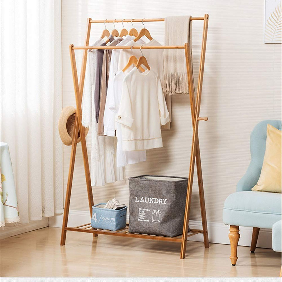 wooden stylish clothing rack