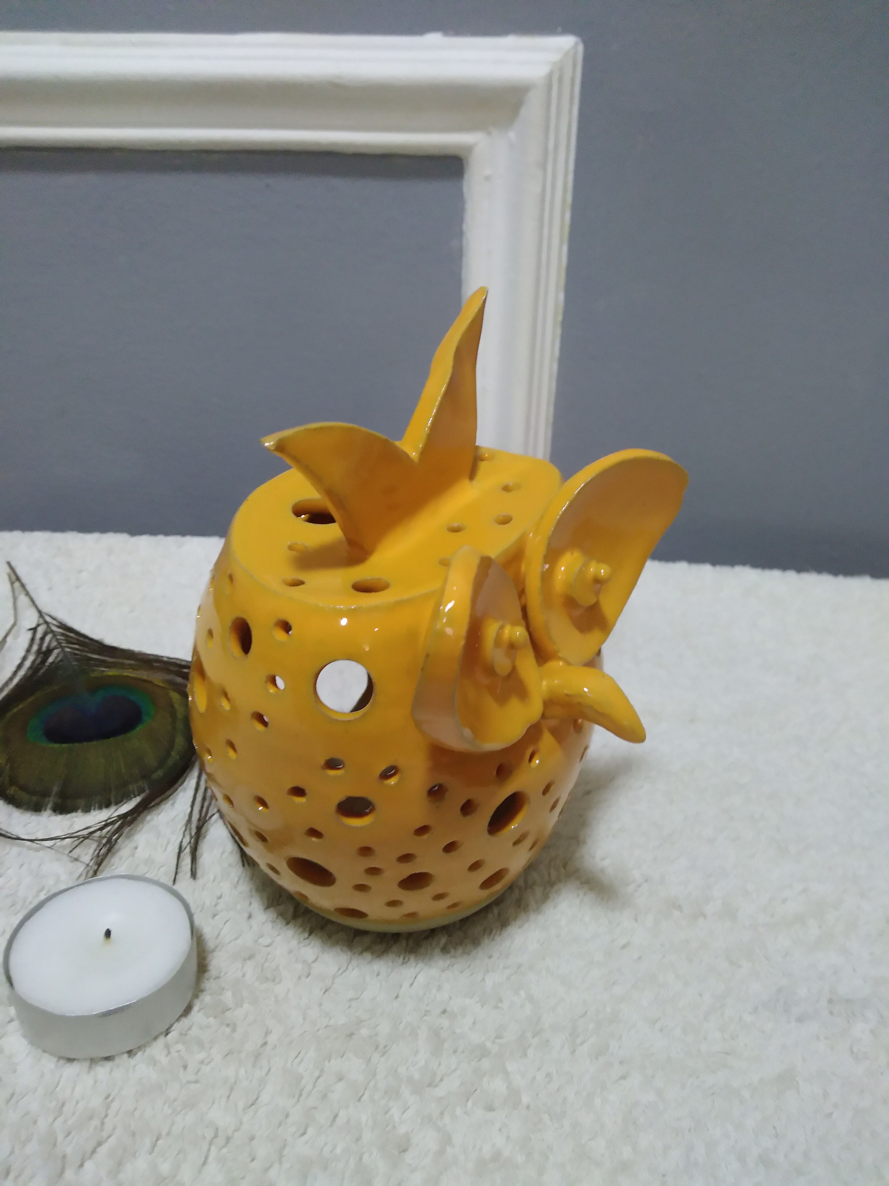 Photophore hibou orange