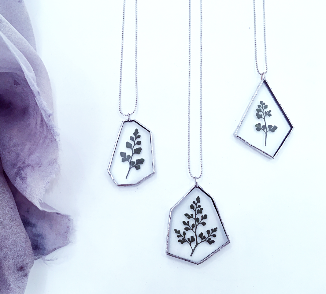FOREST NECKLACE . FERN . ADIANTUM . SILVER