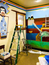 Discover Hopi artist Filmer Kewanyama and the stories, water imagery, cultural knowledge, and meaning within his Hopi Spiritual Life mural at MIP.
