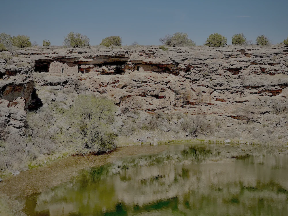 Montezuma Well Cliff Dwellings above the lake - Photo Credit: Rudy González