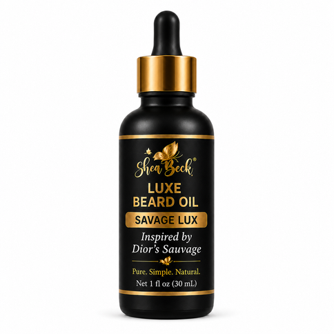 hea Beck Savage Lux Beard Oil inspired by Dior Sauvage for coarse textured beards
