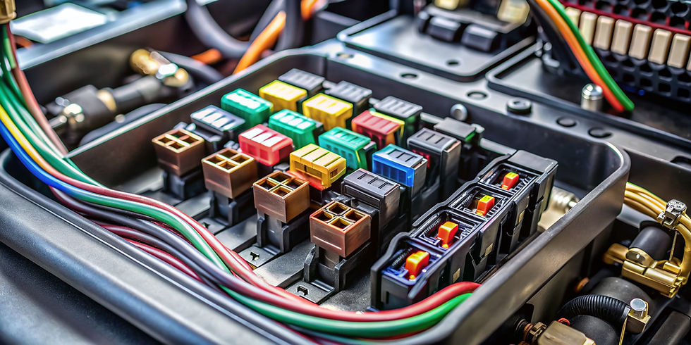 Auto technician diagnosing vehicle electrical system at Jones Automotive LLC in Edison, NJ.