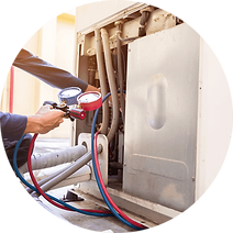 technician checking air conditioner