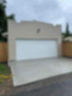 Front view of a garage