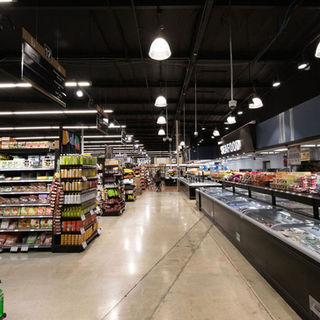 Aisle view of a 99 Ranch Market grocery store interior