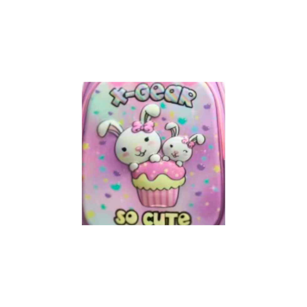 Miniatura: MOCHILA INFANTIL COELHO/ 5 BOLSOS - ESTAMPA 3D E PUXADOR EMBORRACHADO