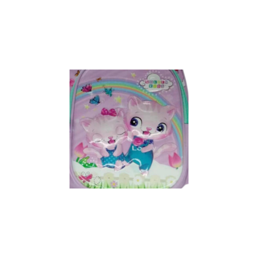 Miniatura: MOCHILA INFANTIL GATINHOS/ 5 BOLSOS - ESTAMPA 3D E PUXADOR EMBORRACHADO