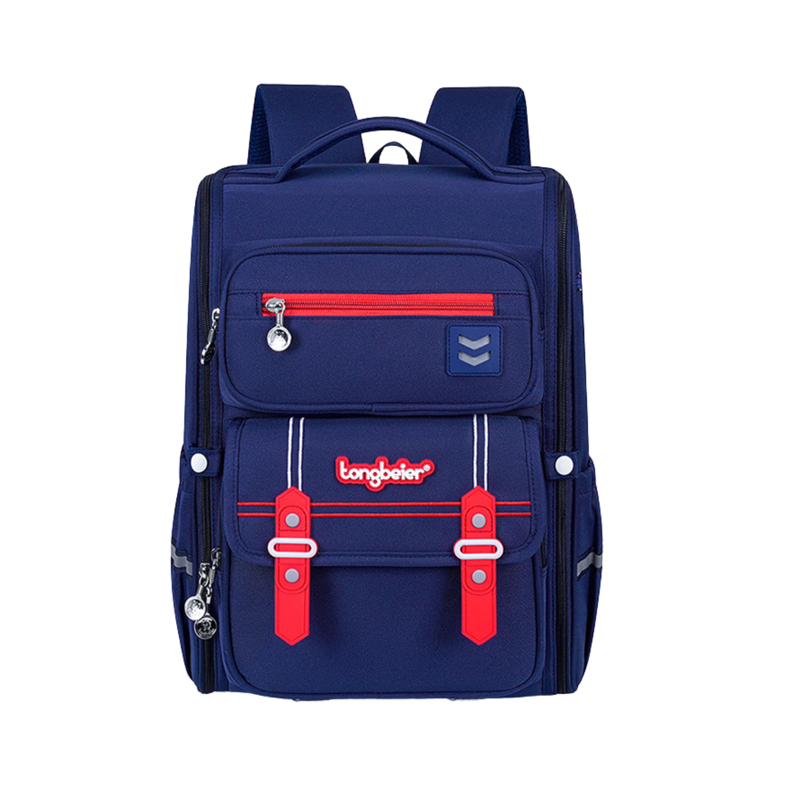 MOCHILA INFANTIL DE ALTA QUALIDADE / 5 BOLSOS - ALÇA COM DETALHES REFLETIVOS