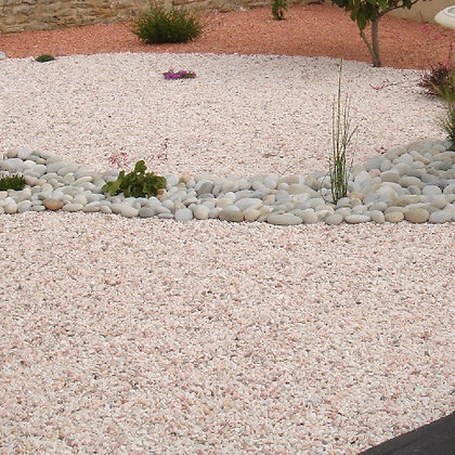 Galet marbre blanc rosé 15/25 pour massifs élégants