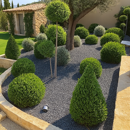 Gravier concassé noir 14/20 décoratif pour massifs modernes