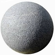 Sphère granit bouchardé gris clair pour aménagement paysager