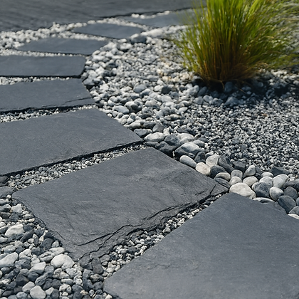 Galet triozen gris noir blanc pour décoration graphique