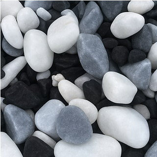 Galet triozen gris noir blanc pour décoration graphique