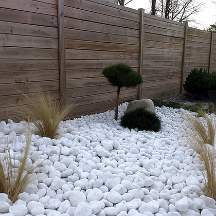 Galet blanc 60/100 lumineux pour décor minéral chic