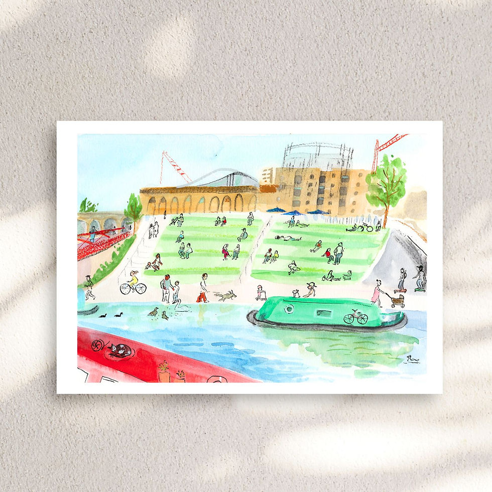 Thumbnail: King's Cross & Granary Square - Illustrated Print