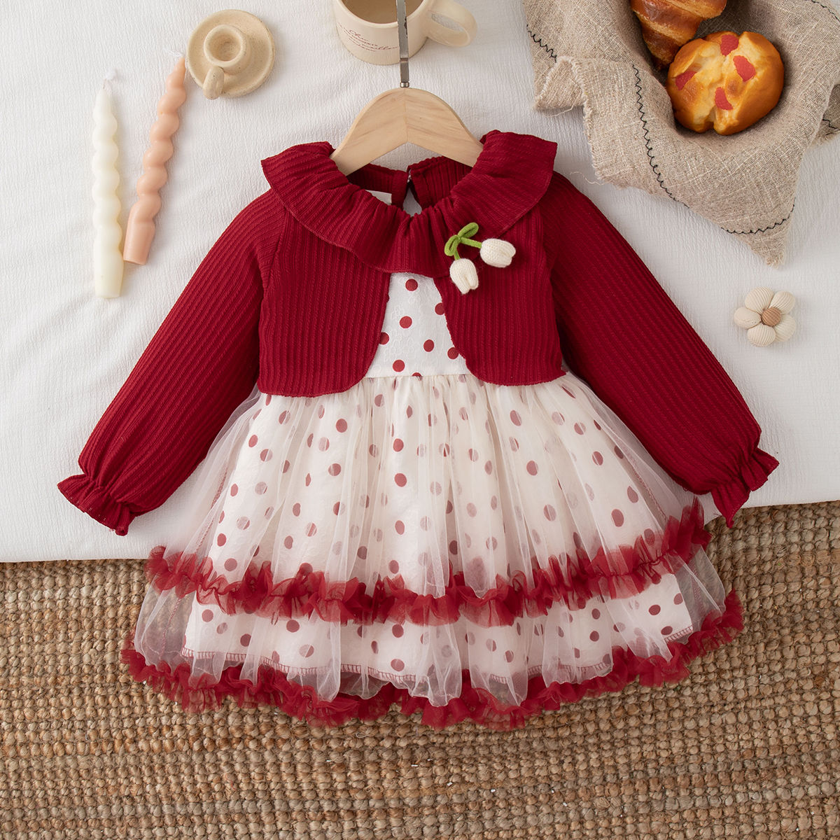 Vestido com Poás e Bolero
