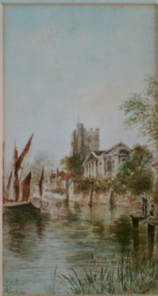 Edward Parrini’s watercolour of St Mary’s Church, circa 1890.