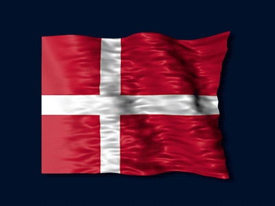 Animated waving Danish flag