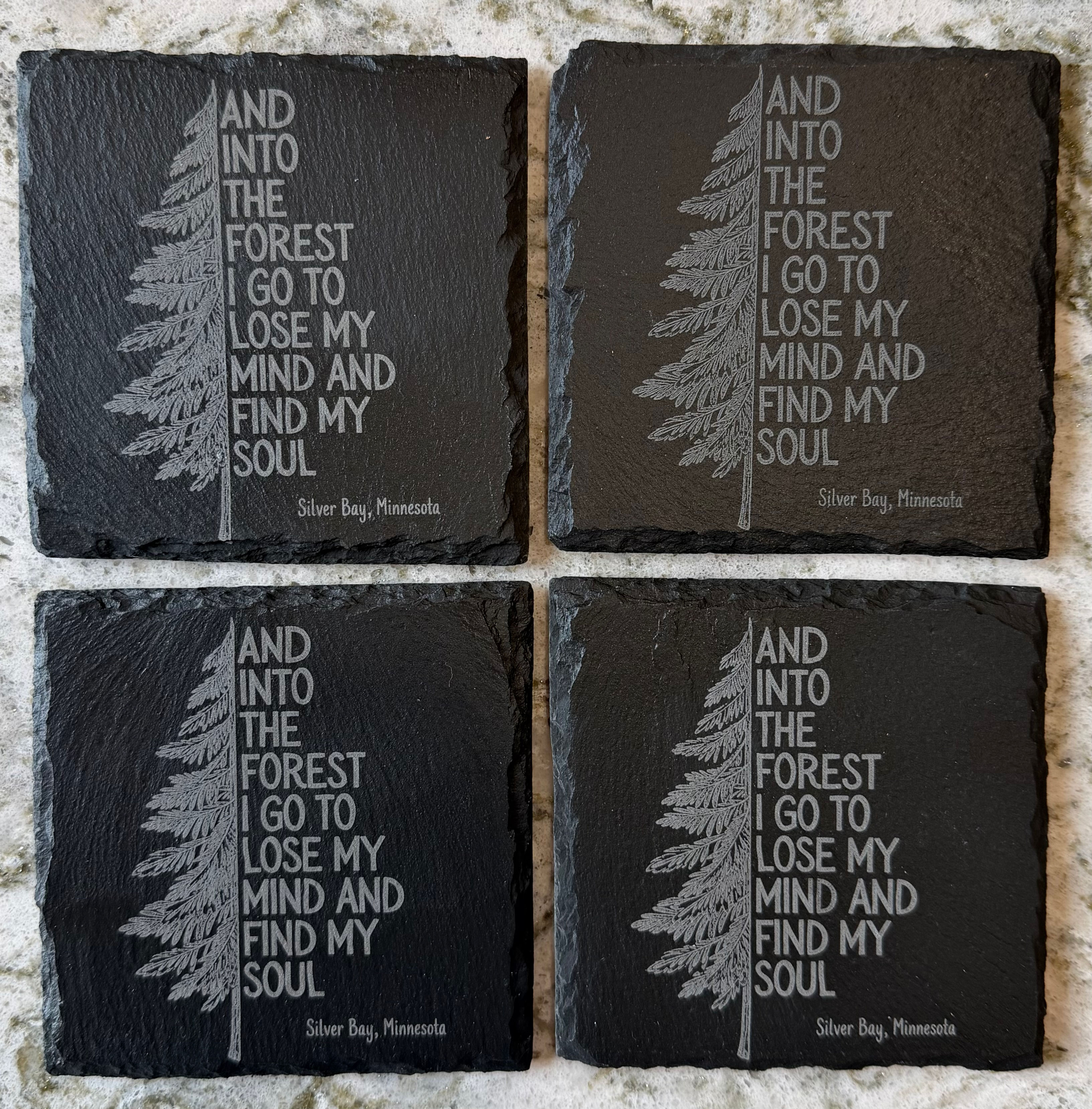 Slate Coaster Set - Into the Forest