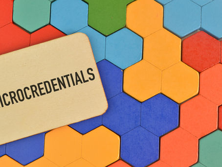 Wooden blocks with microcredential spelled out