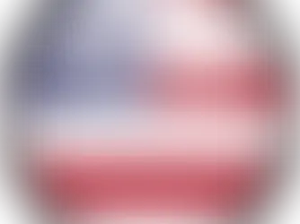An orb-shaped closeup of a portion of the American flag.