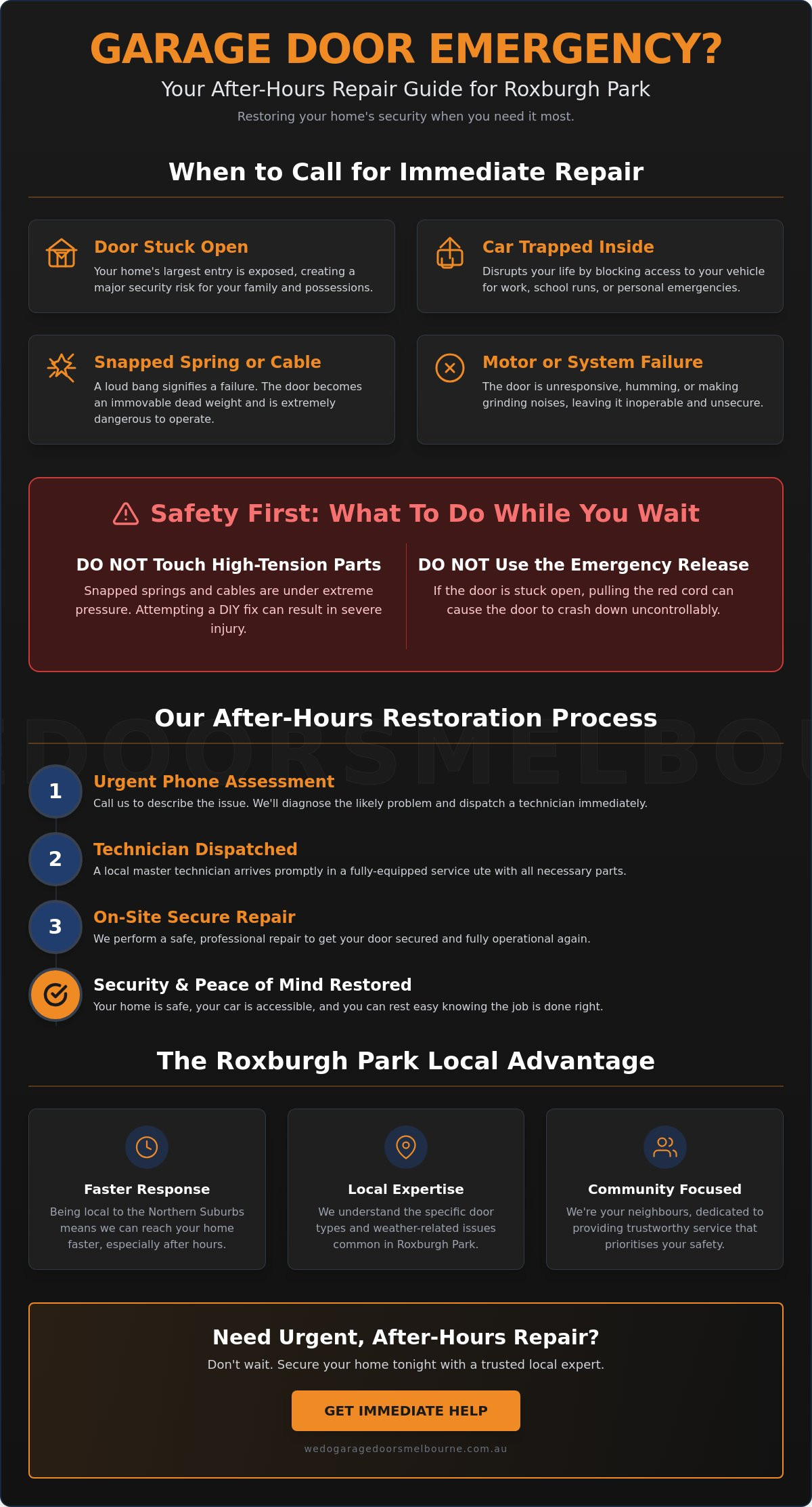 After hours garage door repair Roxburgh Park