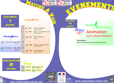 Agenda des 1er et 2 avril