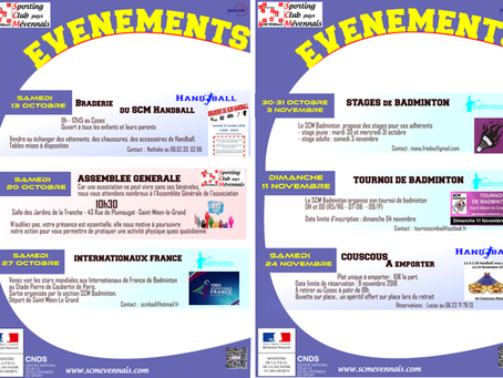 Evenements SCM octobre-novembre