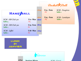 Agenda Sportif du weekend