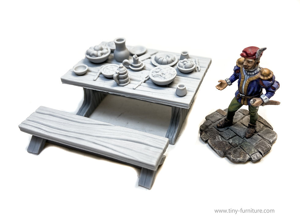 Thumbnail: Medieval Dining Tables - STL FILES