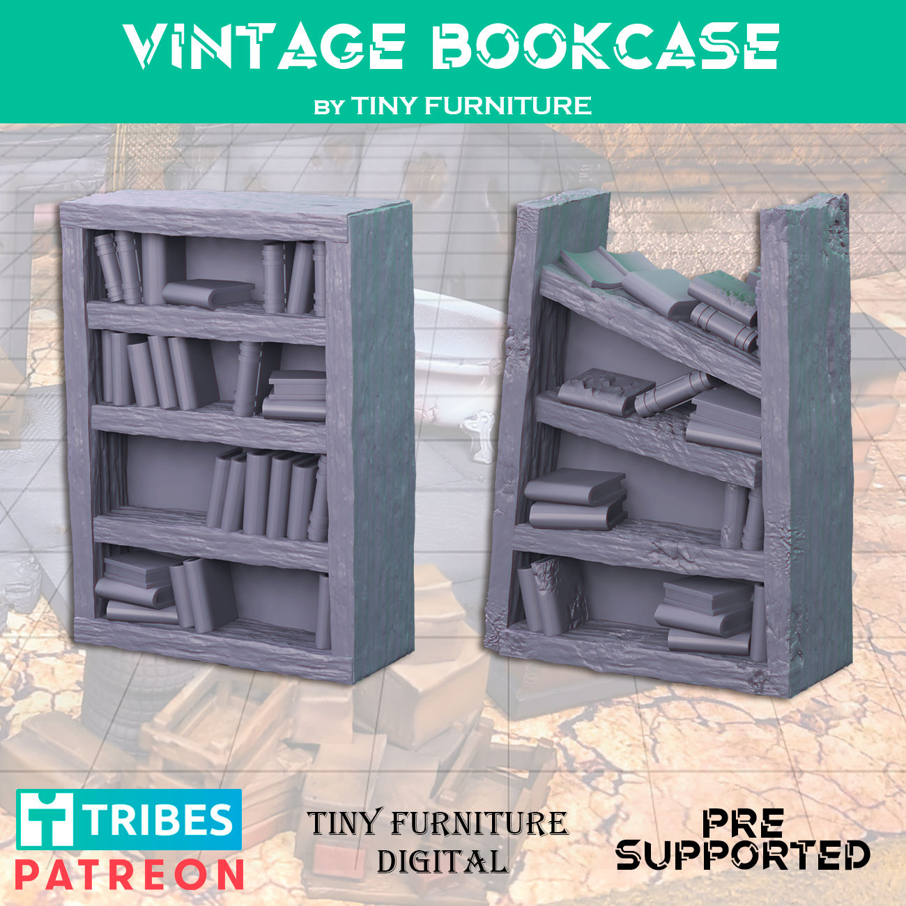 Vintage bookcase - STL FILES