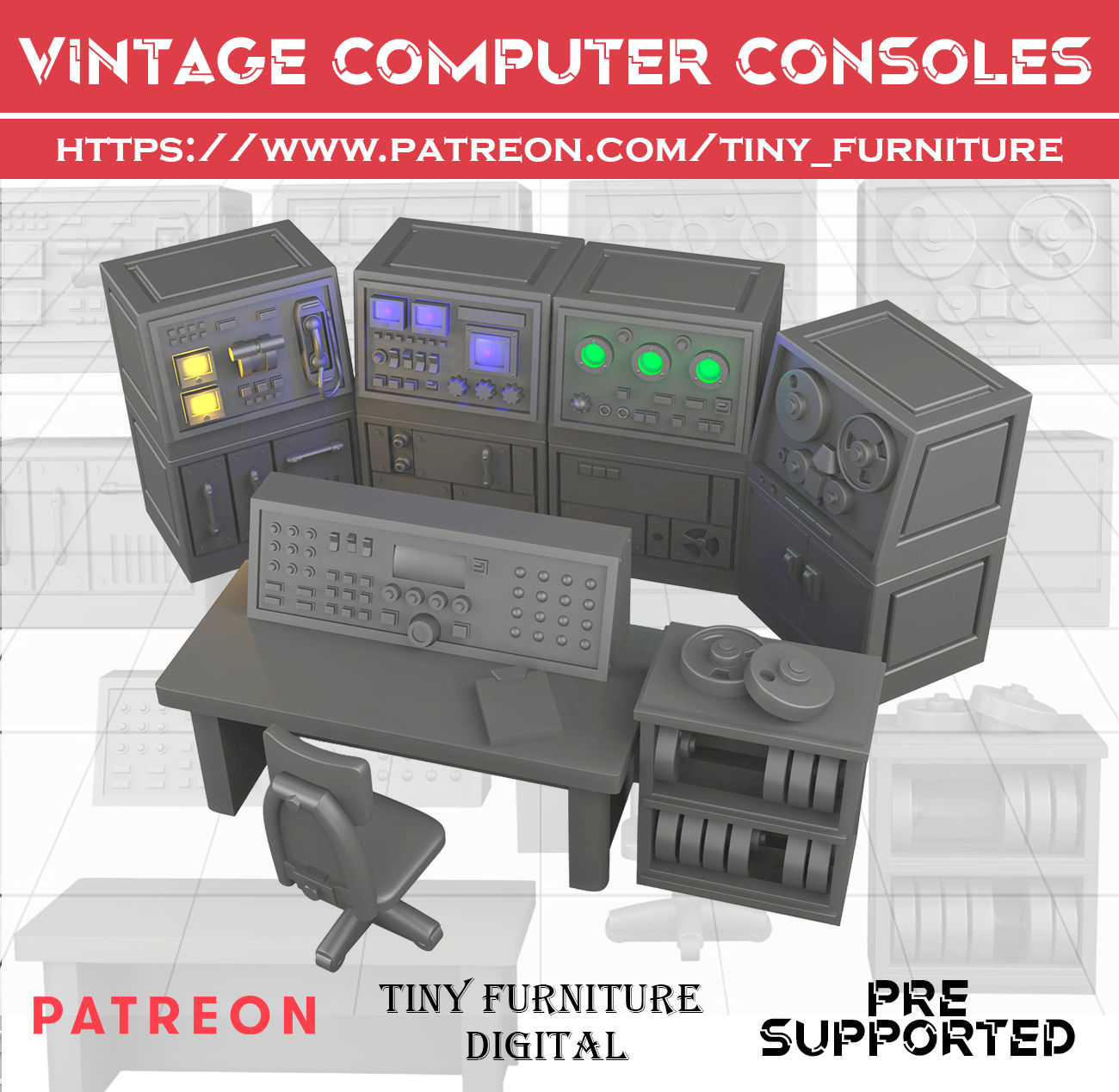 Vintage Computer Consoles - STL FILES