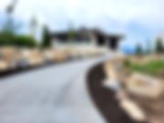 retaining wall next to driveway