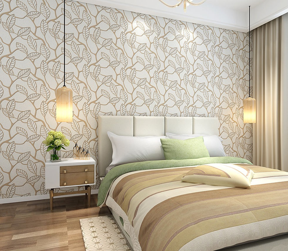 cream leaf wallpaper design