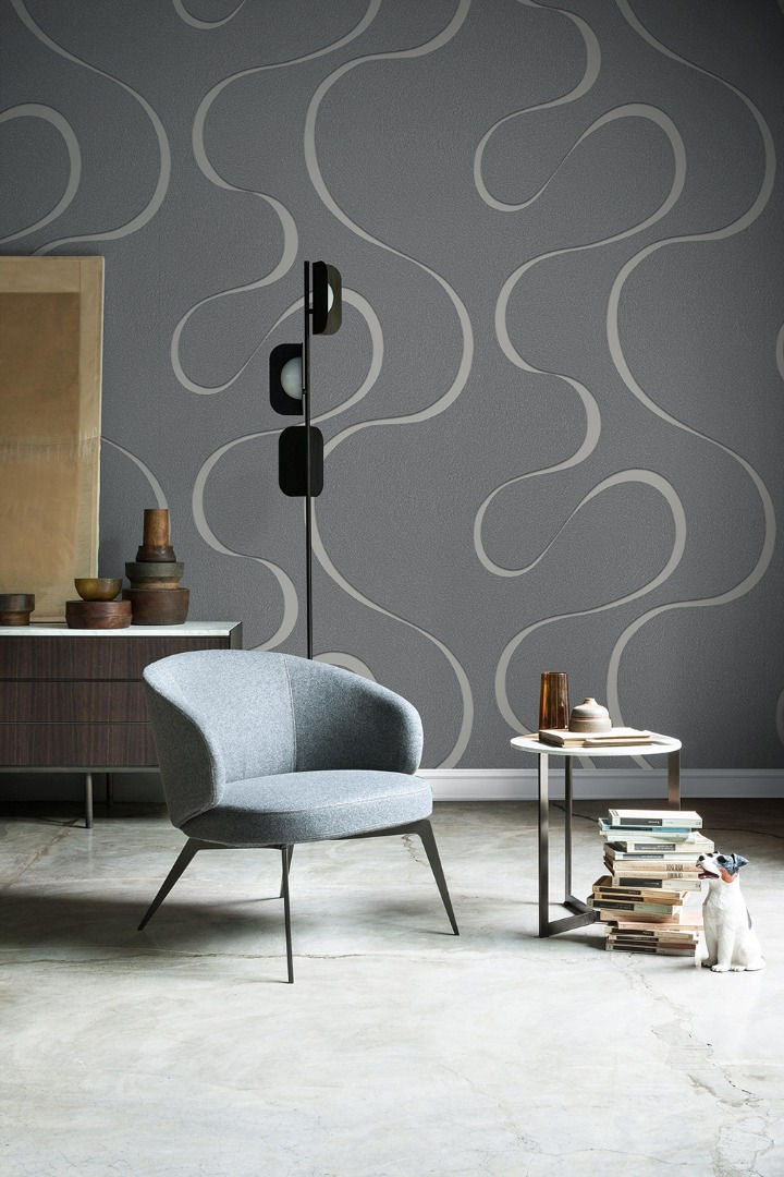 grey spiral wallpaper design