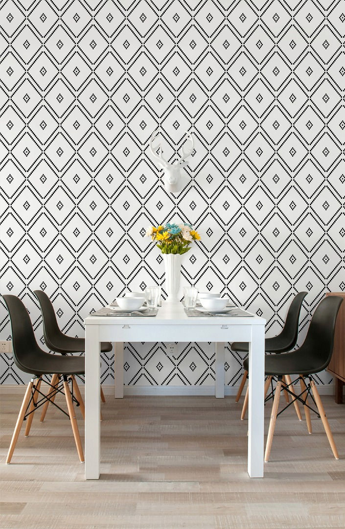black and white wallpaper design