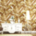 gold leaves deep embossed textured premium wallpaper