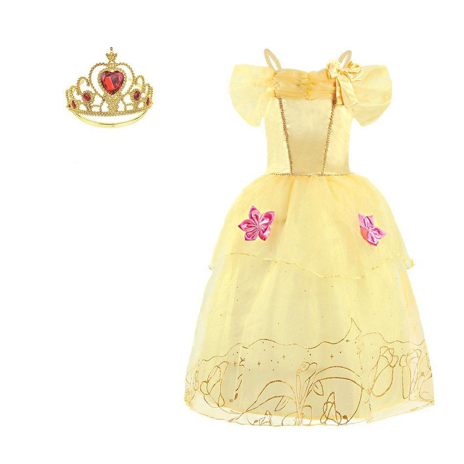 Thumbnail: Rapunzel Dress for Girls Cinderella Belle Dress Up Fantasy Children Birthday Par
