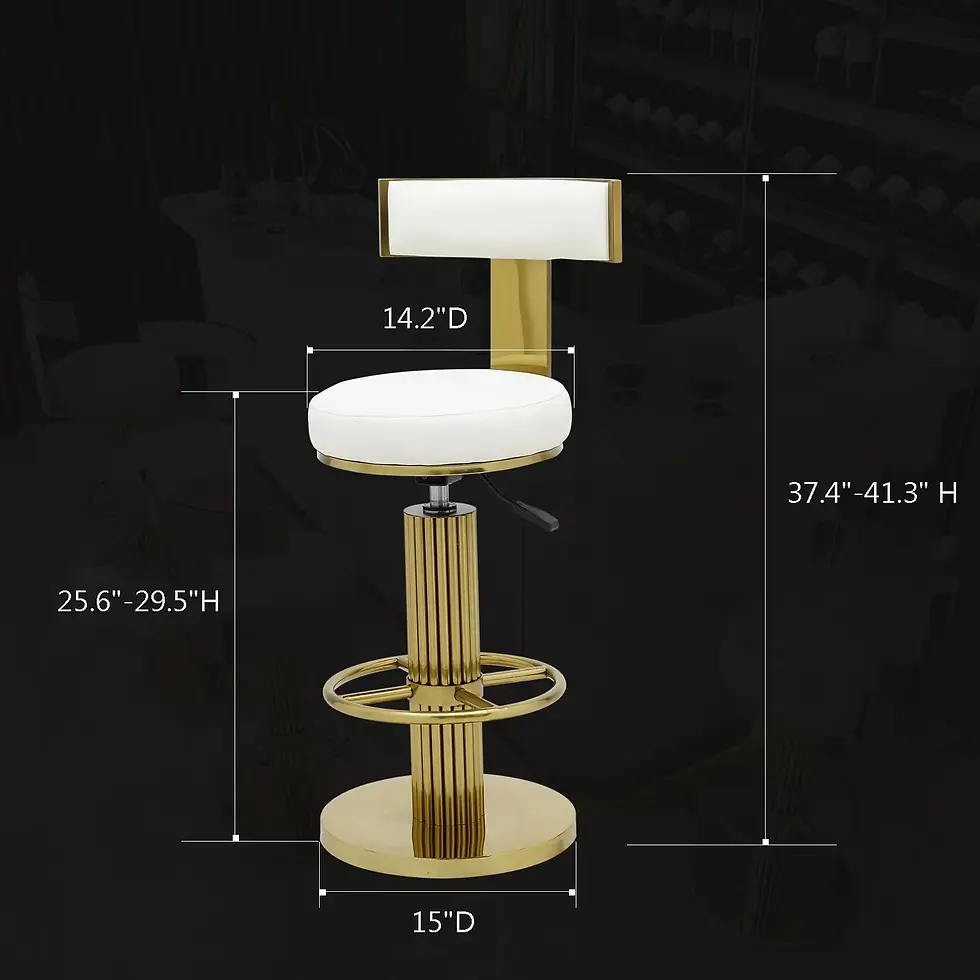 الصورة المصغرة: Modern Swivel Bar Counter Height Adjustable Stailess Steel Stools