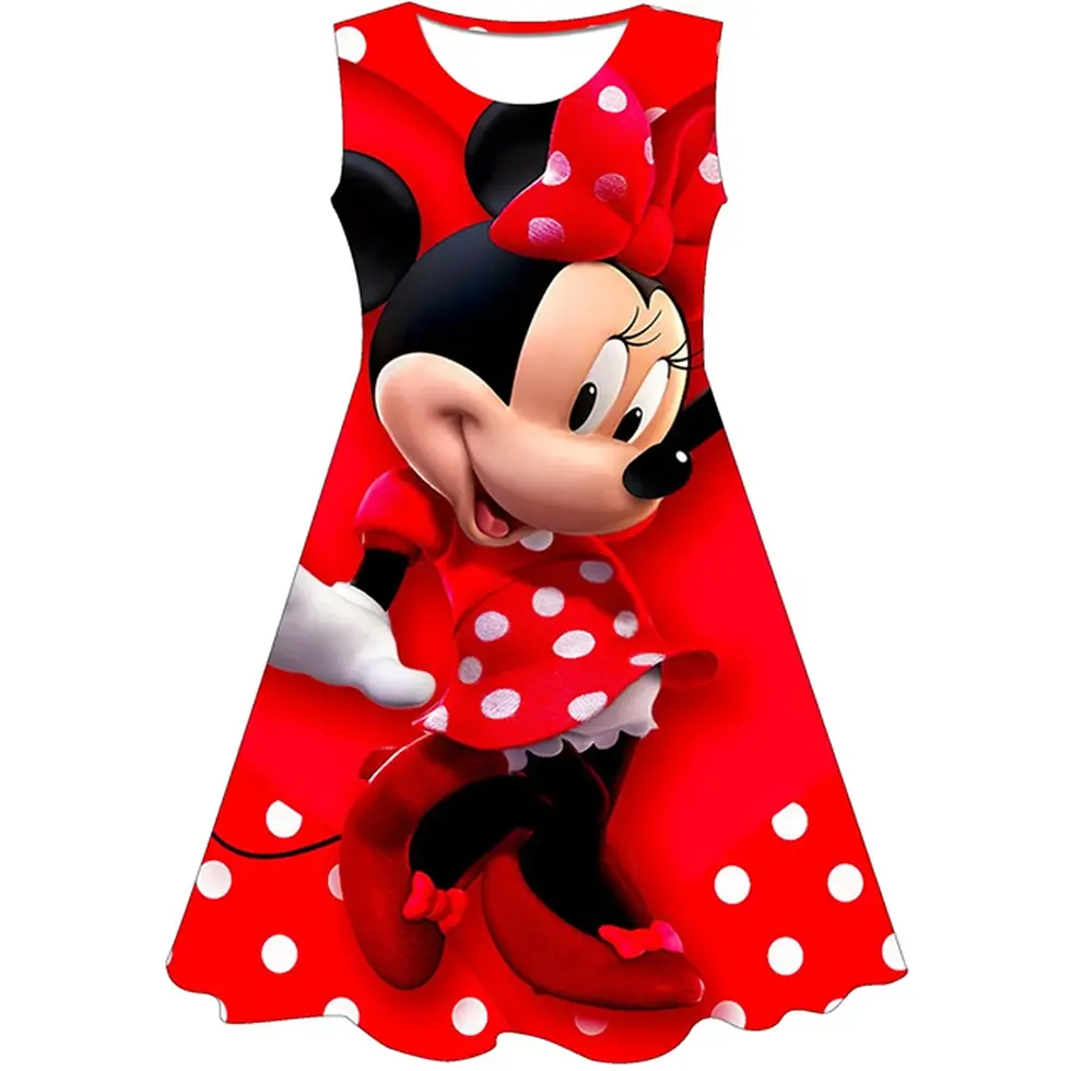 Thumbnail: Girls Cosplay Cartoon Costume Minnie Mouse Dress Kids Summer Short Sleeve Prince