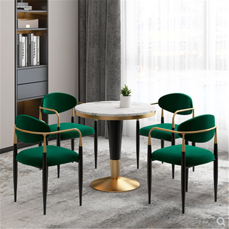 Миниатюра: Italian Metal Dining Chair with Armrest