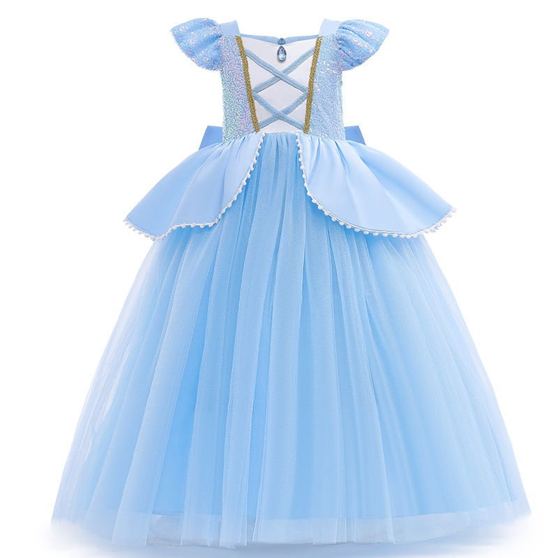 Thumbnail: Cinderella Cosplay Costume Kids Clothes for Girls Sequins Princess Dress with Cr