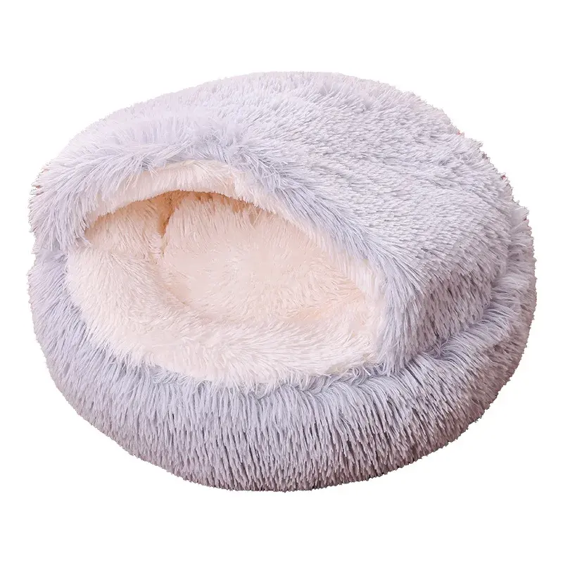 Thumbnail: Plush Cushion House 2 in 1 Warm Basket Pet Sleep Bag for Small Dog Cat Dog Bed