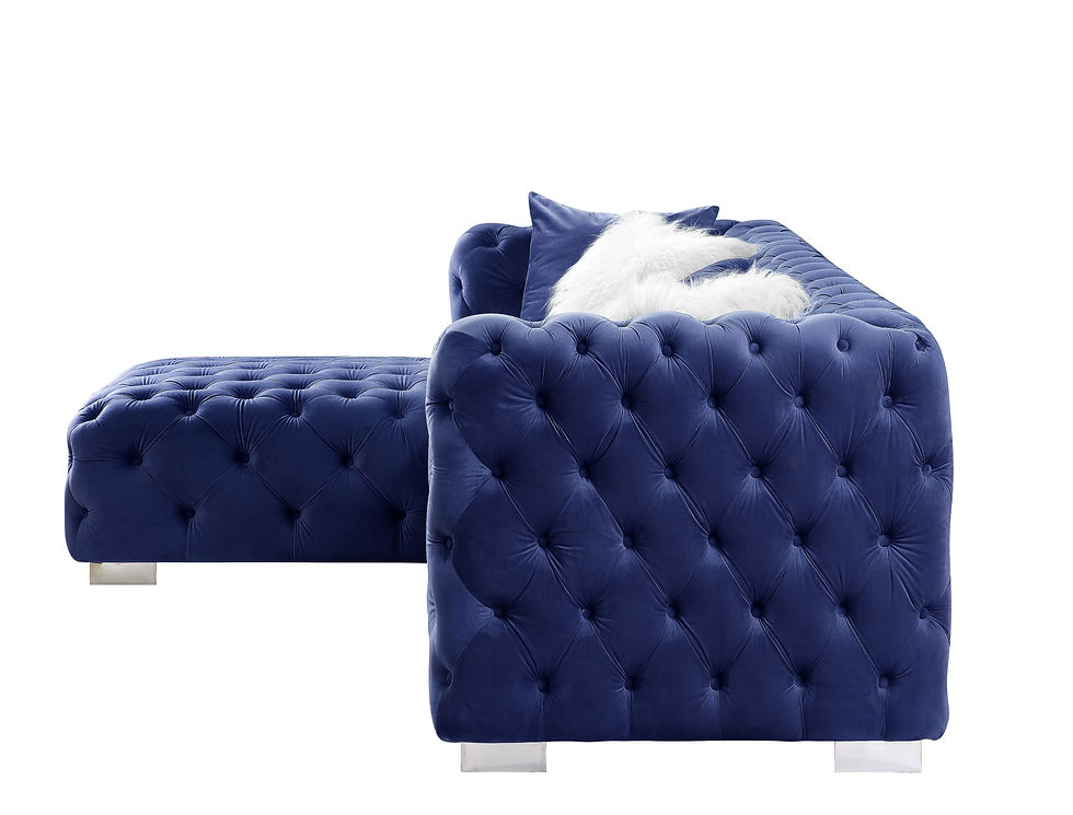 Thumbnail: Syxtyx Sectional Sofa w/4 Pillows in Blue Velvet LV00333
