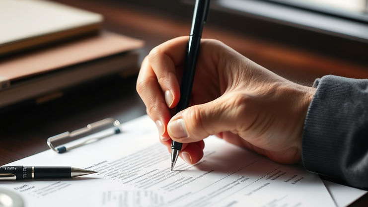 man's hand with pen over piece of paper writing.jpg