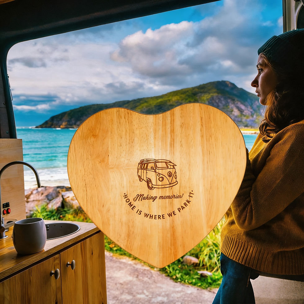Thumbnail: Heart Chopping / Cake Display Board - Retro Camper
