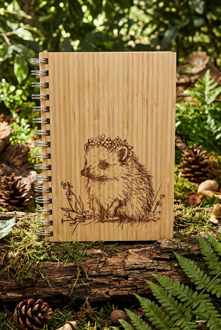 Bamboo Notebook A5 - Hedgehog