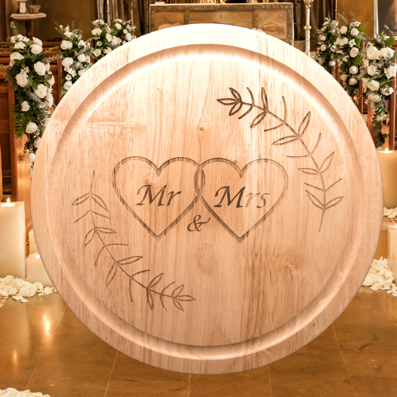 Chopping Board / Cake Display Board - Mr & Mrs